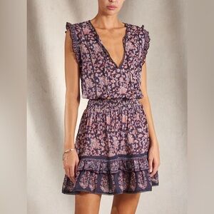M.A.B.E Orli Eyelet Floral Print Mini Dress | Size XS